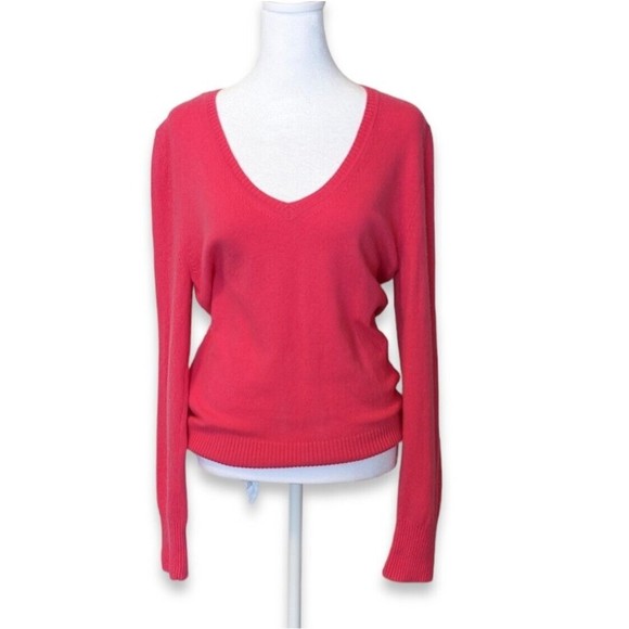 Peck &amp; Peck Sweaters - PECK & PECK Sweater Pure Cashmere V Neck Pullover Soft Casual Pink Size Large